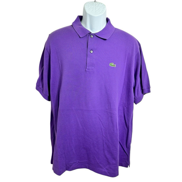 Men's Lacoste Purple Polo Shirt Sz 7 2XL Short Sleeve Casual Golf Preppy - Picture 4 of 6